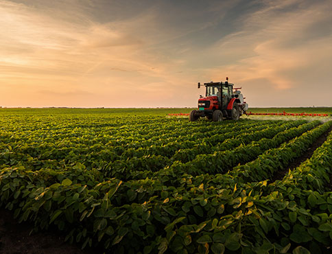 Large tractor on a farm