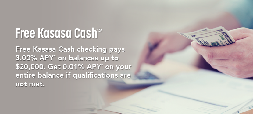 Kasasa Cash hands with money